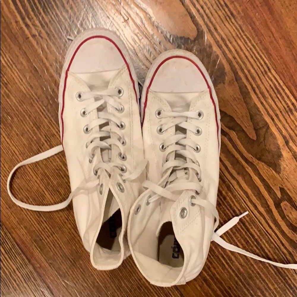 White high top converse (SIZE 9.5)
